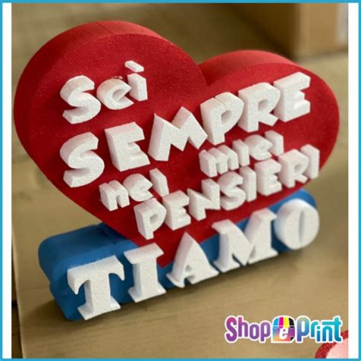 Scritta polistirolo sagomata "X Sempre Insieme" Cm. 31x44x5