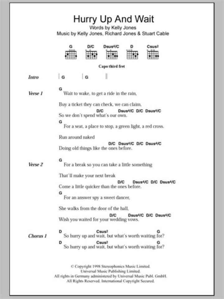 The Meaning Behind The Song: Hurry Up and Wait by Stereophonics